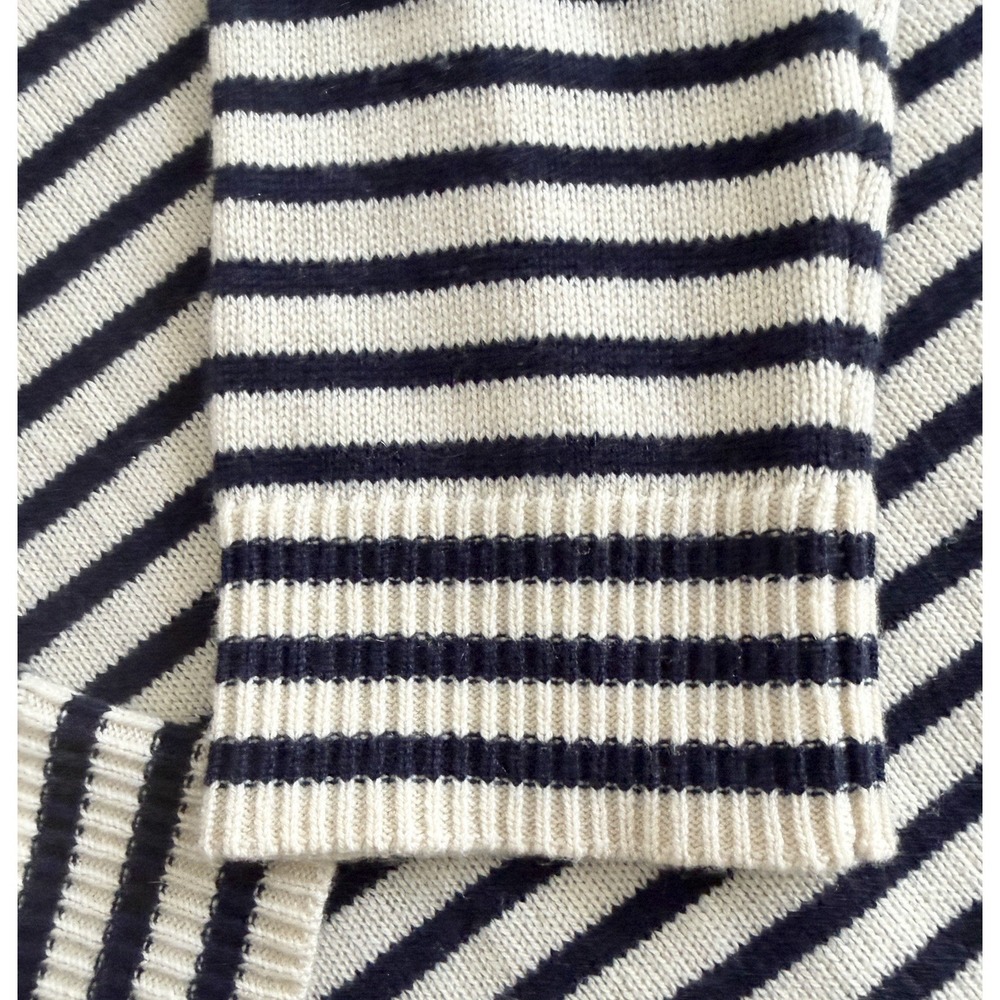 Jenni Kayne 100% Cashmere Boyfriend Sweater Navy Striped Nautical Luxury L - Picture 6 of 14